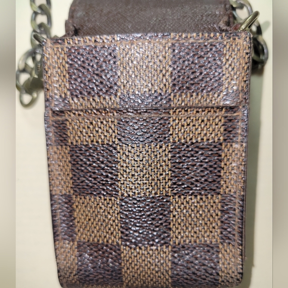 Louis Vuitton Damier Ebene Cigarette Case Pouch with Chain Strap - Picture 9 of 10